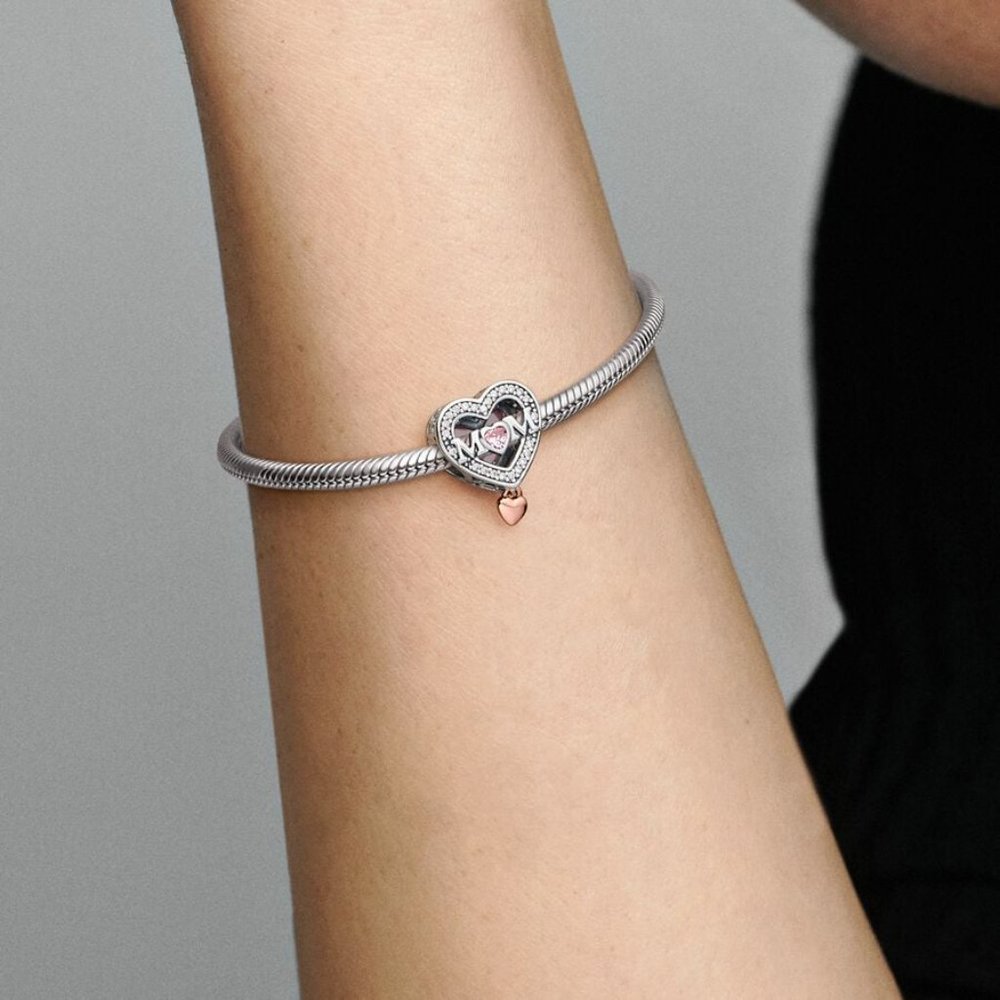 Pandora Two-tone Openwork Mom & Heart Charm - Picture 5 of 5